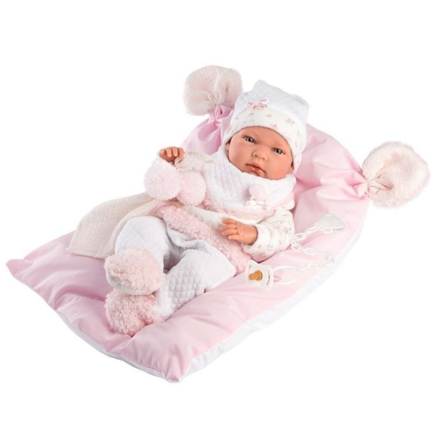 Dolls  Llorens | Llorens Doll 40 Cm - Nica Newborn With Pink Cushion