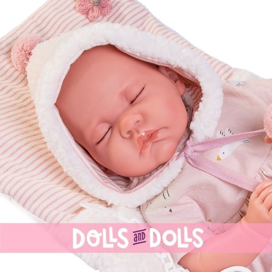 Dolls  Antonio Juan | Antonio Juan Doll 42 Cm - Newborn Luna With Sheepskin Sack