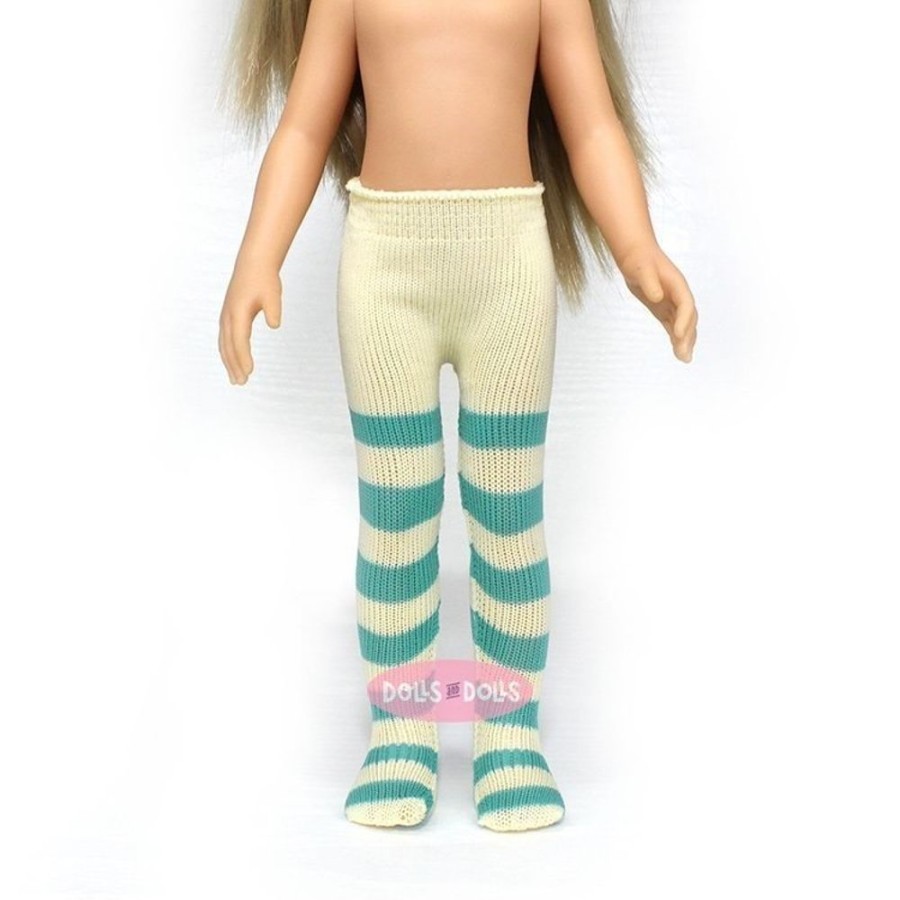 Dolls  Paola Reina | Complements For Paola Reina 32 Cm Doll - Las Amigas - Turquoise Blue Striped Stockings