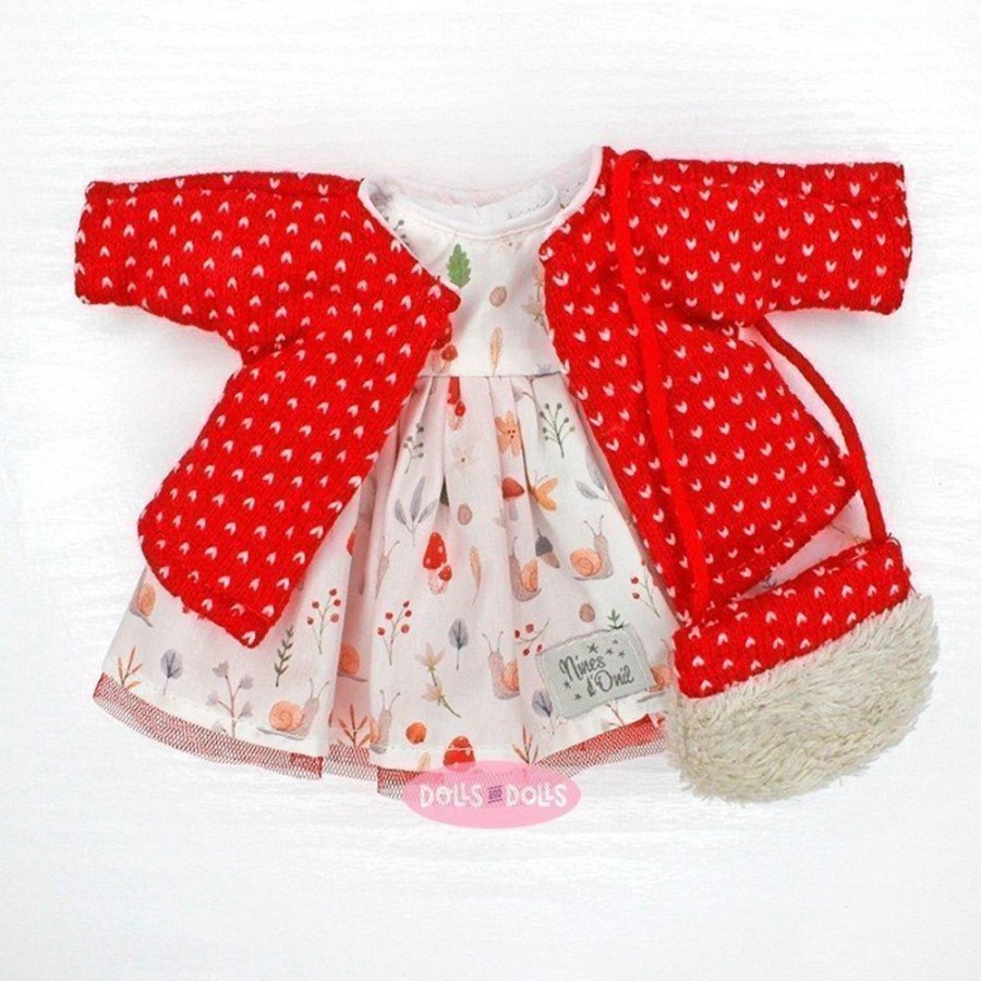 Accessories  Nines d'Onil | Clothes For Nines D'Onil Dolls 30 Cm - Mia - Snail Dress With Red Jacket