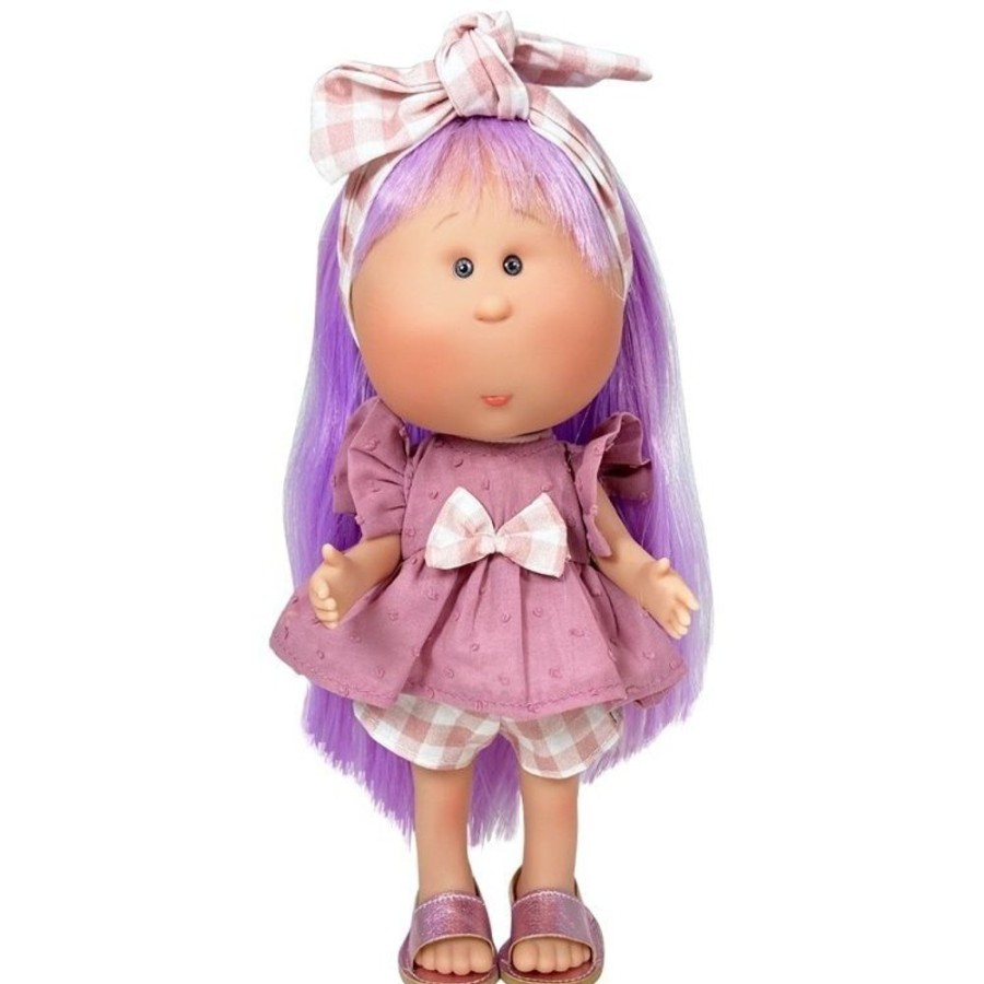 Dolls  Nines d'Onil | Nines D'Onil Doll 30 Cm - Mia With Lilac Hair And Pink Dress