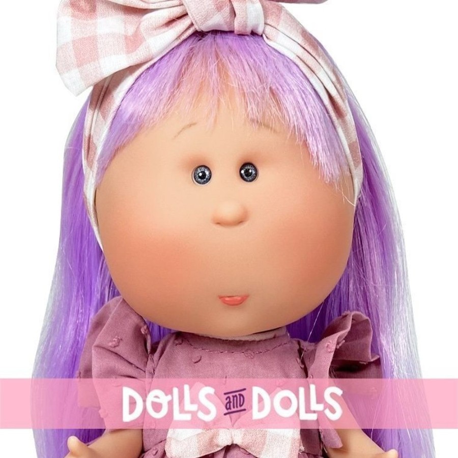 Dolls  Nines d'Onil | Nines D'Onil Doll 30 Cm - Mia With Lilac Hair And Pink Dress