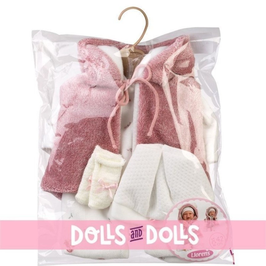 Dolls  Llorens | Clothes For Llorens Dolls 42 Cm - Pyjamas, Hooded Vest With Ears And Booties