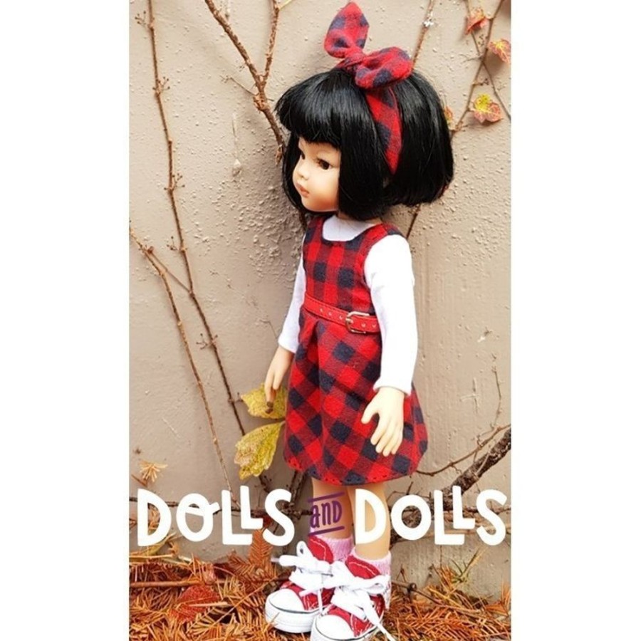 Accessories  Dolls And Dolls | Dolls And Dolls Downloadable Pattern For Las Amigas Dolls - Plaid Dress With Blouse