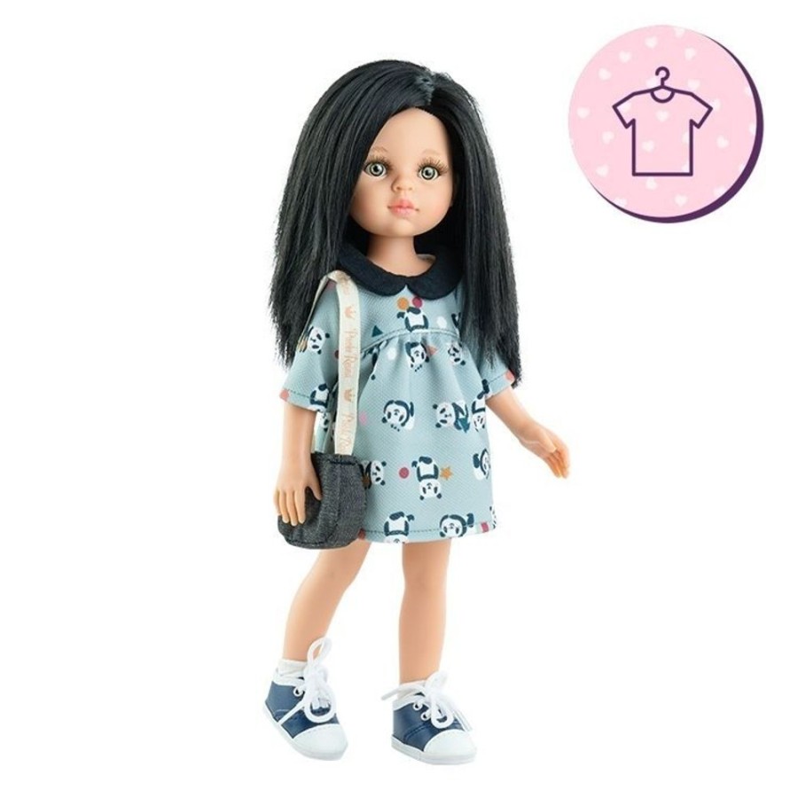 Accessories  Paola Reina | Outfit For Paola Reina Doll 32 Cm - Las Amigas - Maria - Panda Dress And Bag