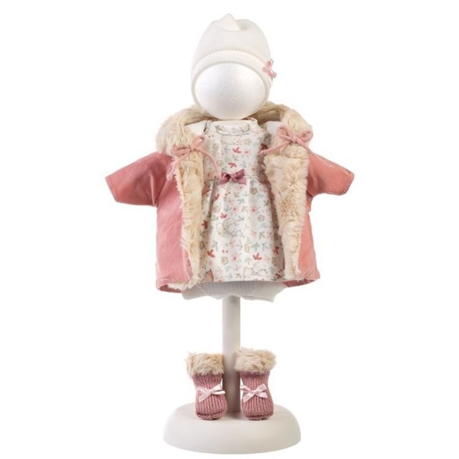 Accessories  Llorens | Clothes For Llorens Dolls 35 Cm - Nature Set With Pink Jacket And Socks And White Hat