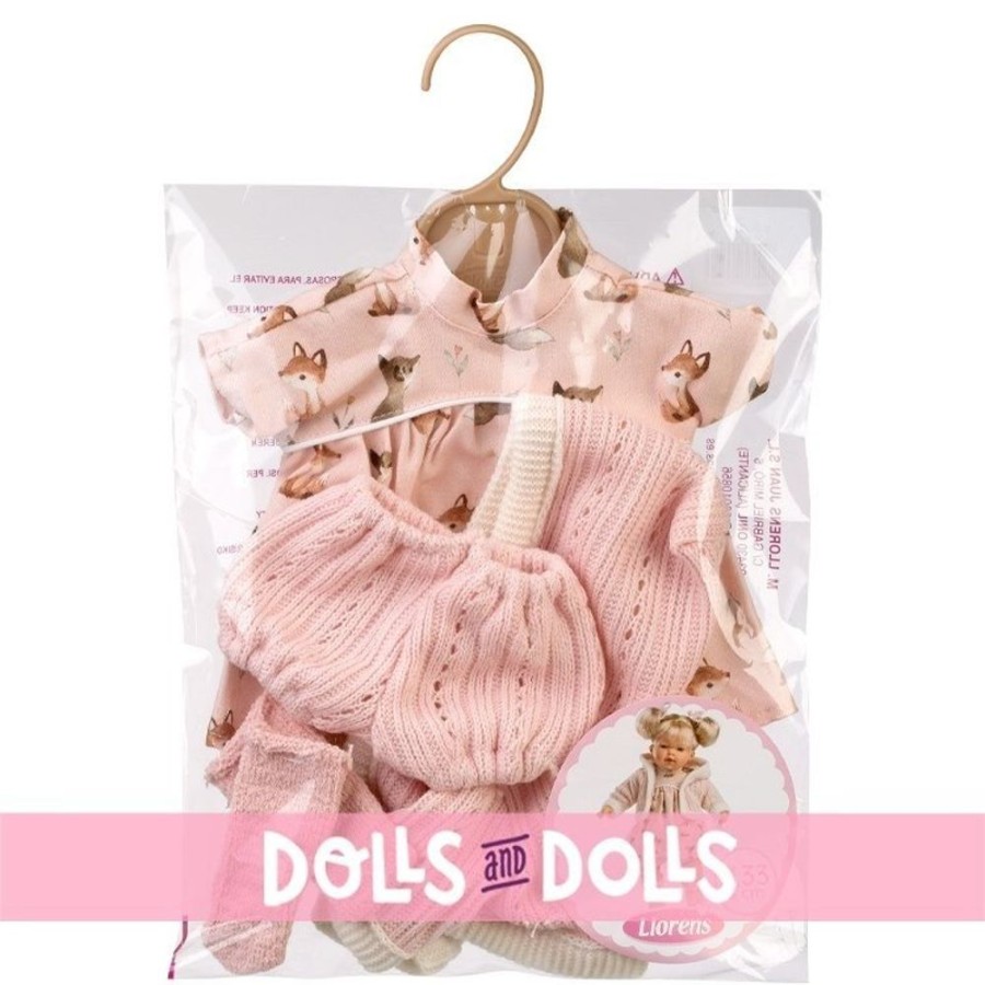 Accessories  Llorens | Clothes For Llorens Dolls 33 Cm - Set Of Foxes With Jacket And Socks