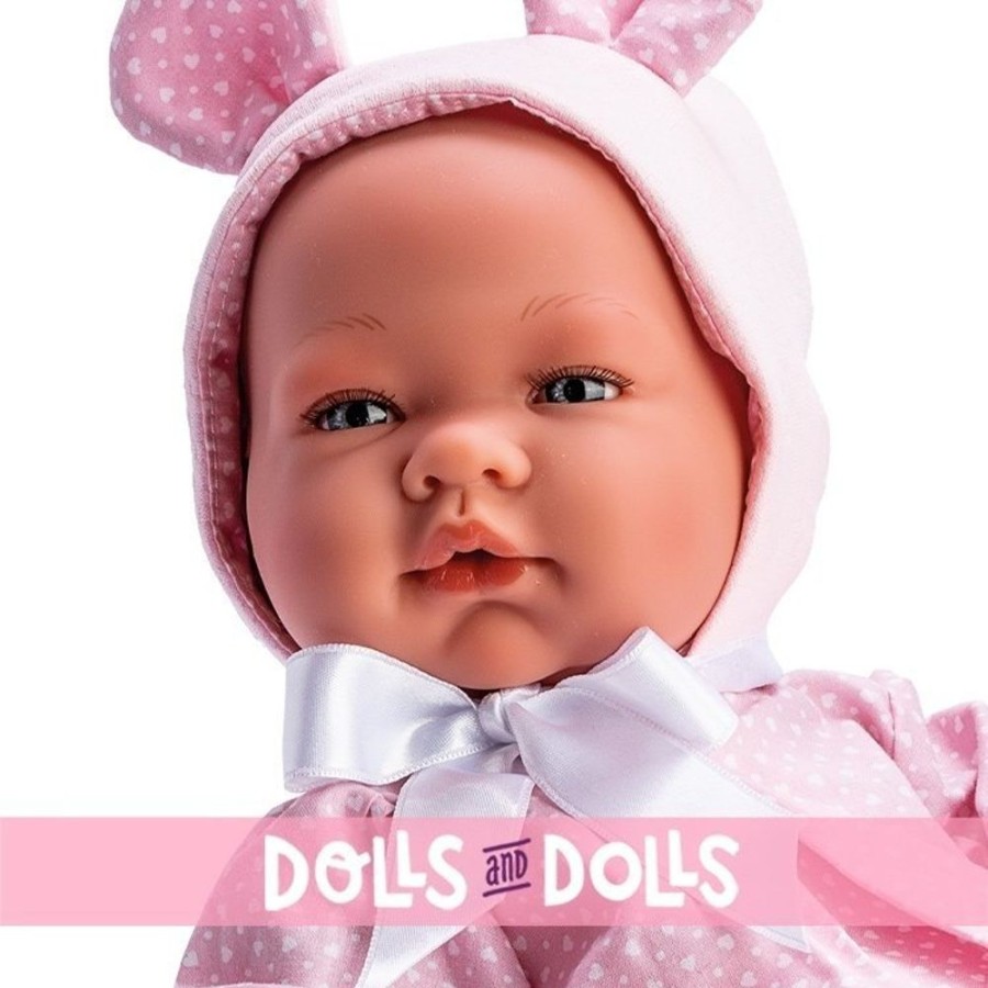 Dolls  Así | Asi Doll 43 Cm - Maria In Pink Hearts Dress With Hat With Ears