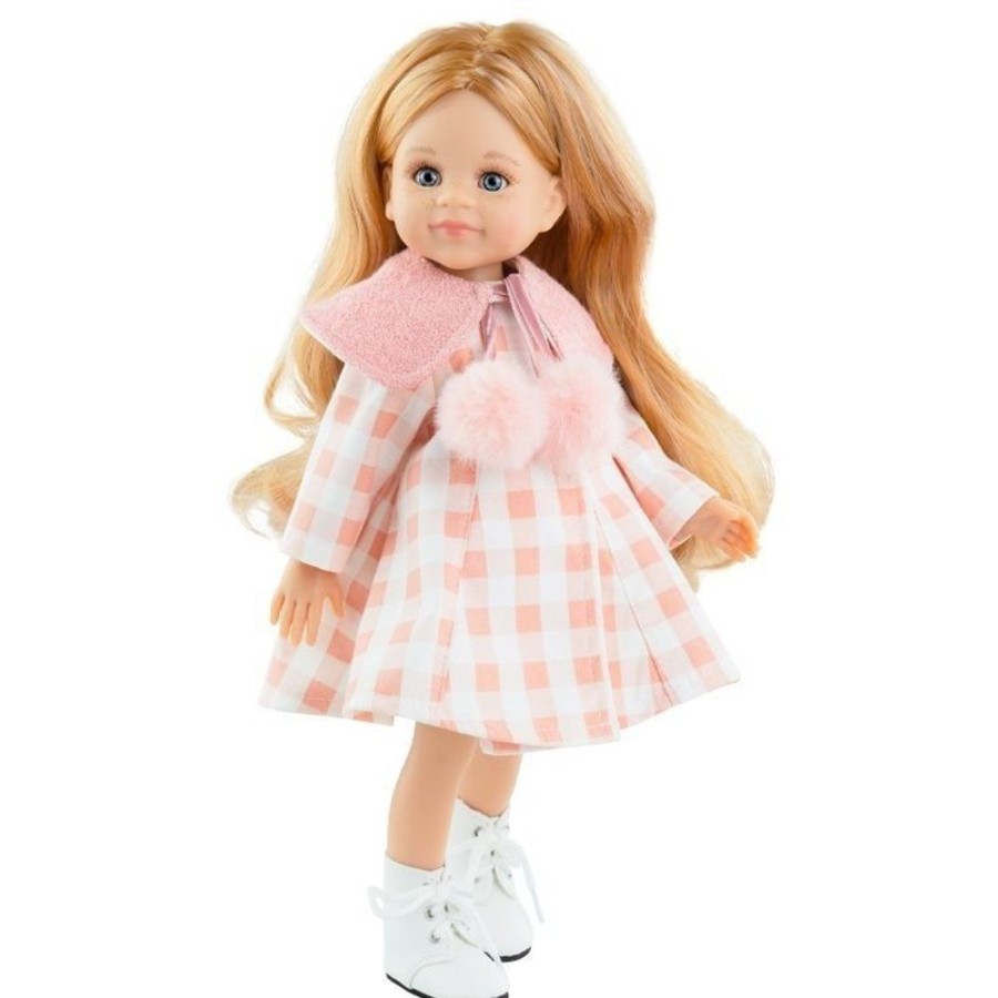 Dolls  Paola Reina | Paola Reina Doll 32 Cm - Las Amigas - Conchi With Pink Plaid Coat