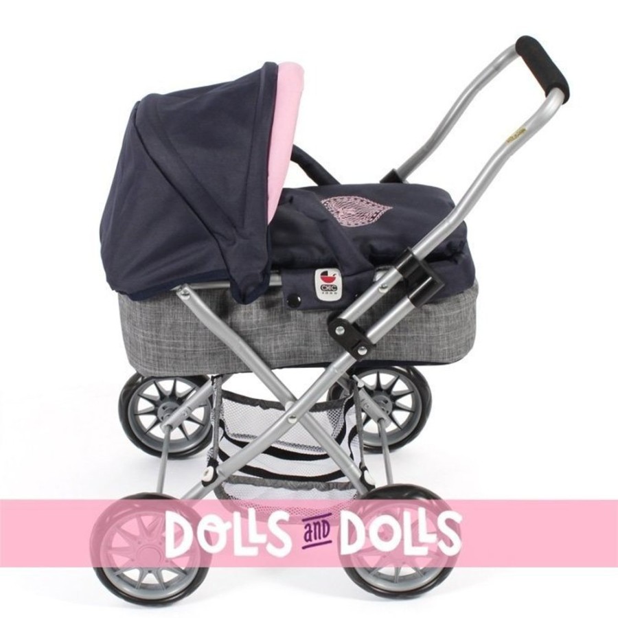 Accessories  Bayer Chic 2000 | Smarty Small Pram 57 Cm For Dolls - Bayer Chic 2000 - Navy-Grey