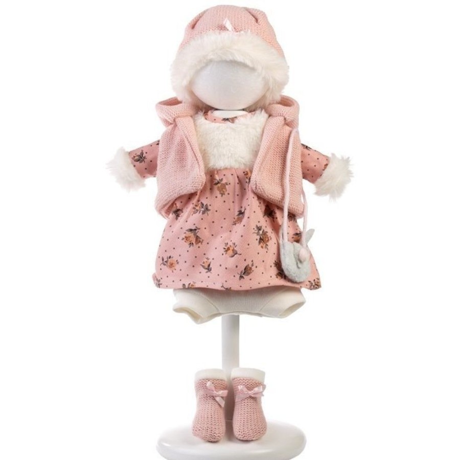 Accessories  Llorens | Clothes For Llorens Dolls 40 Cm - Flower Dress With Hooded Vest, Bag And Socks - Llorens