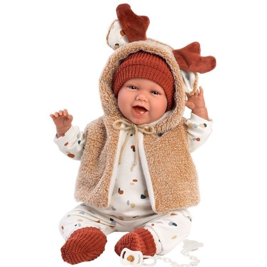 Dolls  Llorens | Llorens Doll 40 Cm - Newborn Mimi Reindeer Smiles