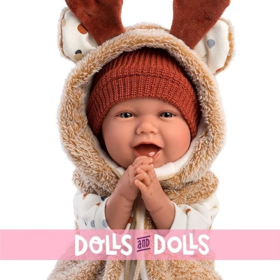 Dolls  Llorens | Llorens Doll 40 Cm - Newborn Mimi Reindeer Smiles