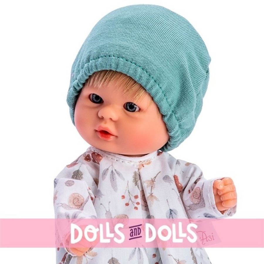 Dolls  Así | Asi Doll 20 Cm - Bomboncin Boy With Snail Shirt, Gaiter And Green Hat