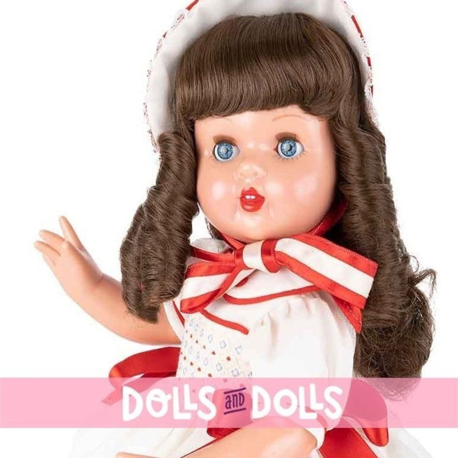 Dolls  Mariquita Perez | Mariquita Perez Doll 50 Cm - With Beige Dress With Embroidered Yoke