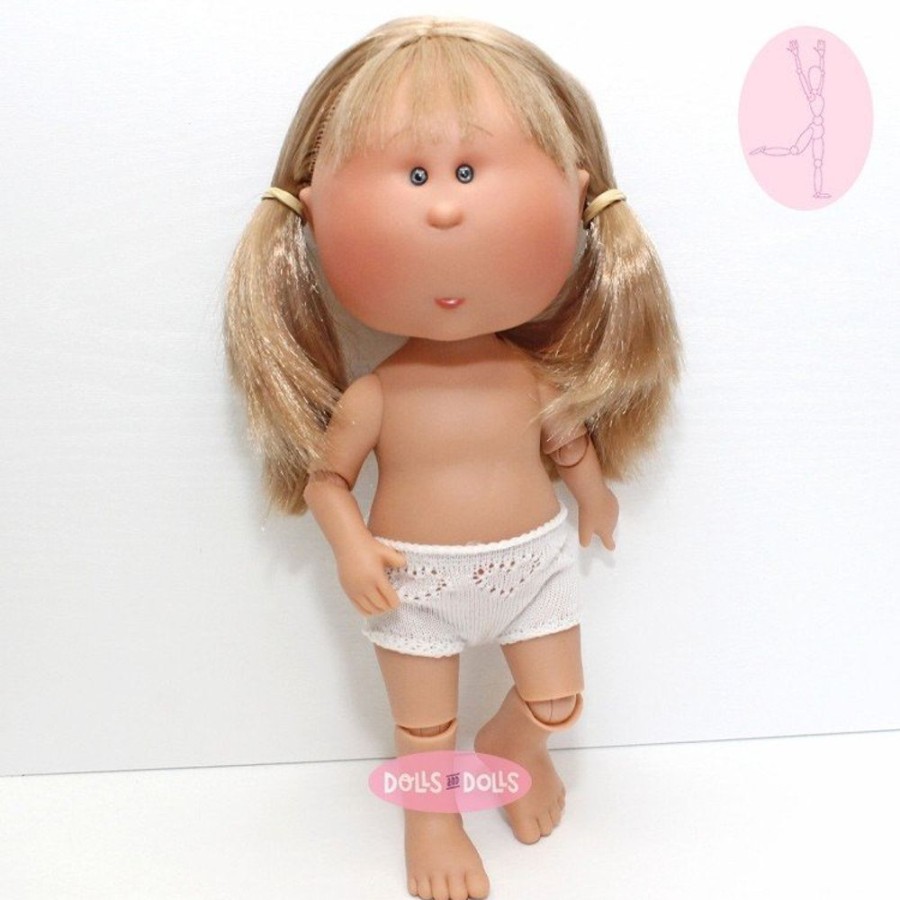 Dolls  Nines d'Onil | Nines D'Onil Doll 30 Cm - Mia Articulated - Mia Blonde With Straight Hair, Bangs And Pigtails - Without Clothes