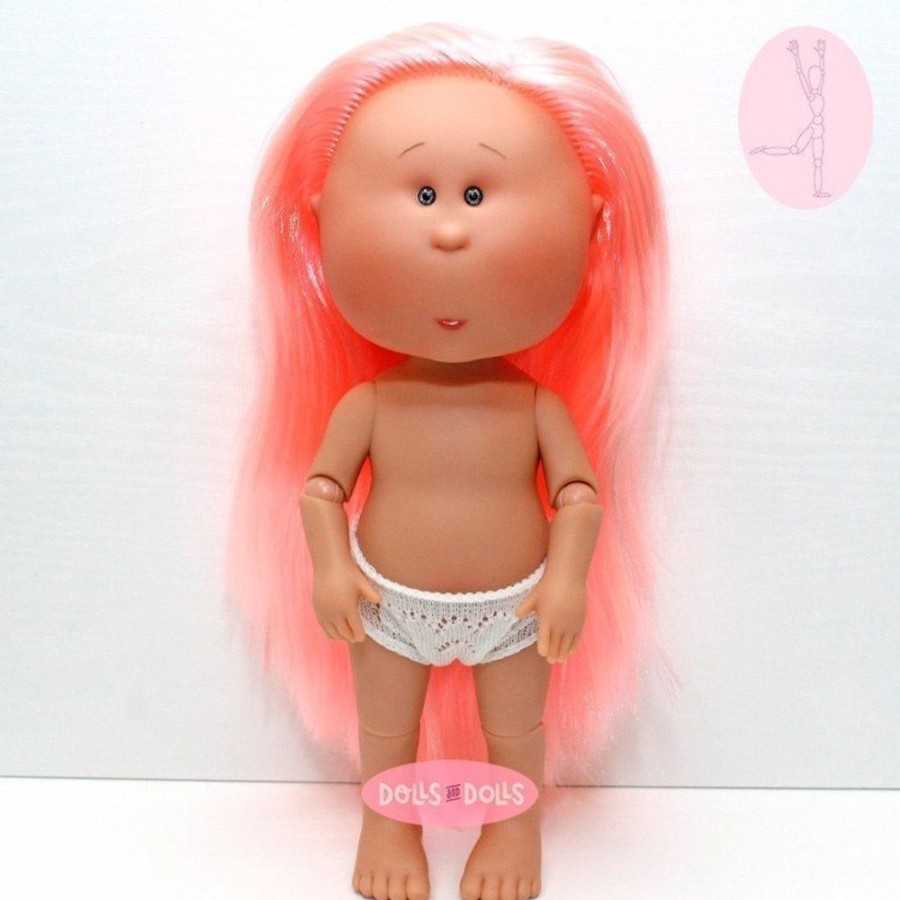 Dolls  Nines d'Onil | Nines D'Onil Doll 30 Cm - Mia Articulated - Mia With Pink Straight Hair - Without Clothes