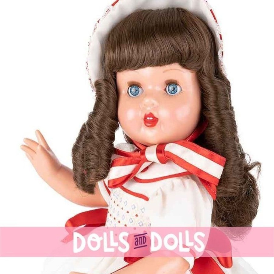 Dolls  Mariquita Perez | Mariquita Perez Doll 50 Cm - With Beige Dress With Embroidered Yoke