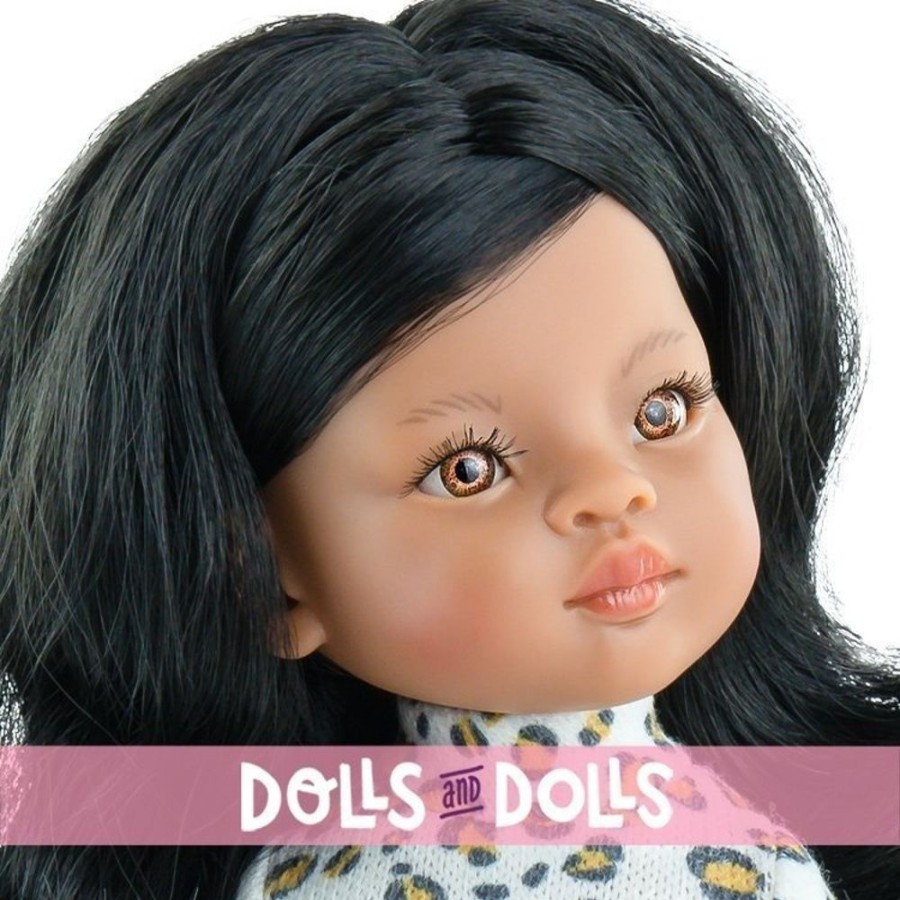 Dolls  Paola Reina | Paola Reina Doll 32 Cm - Las Amigas - Ana Maria With "Animal Print" Dress