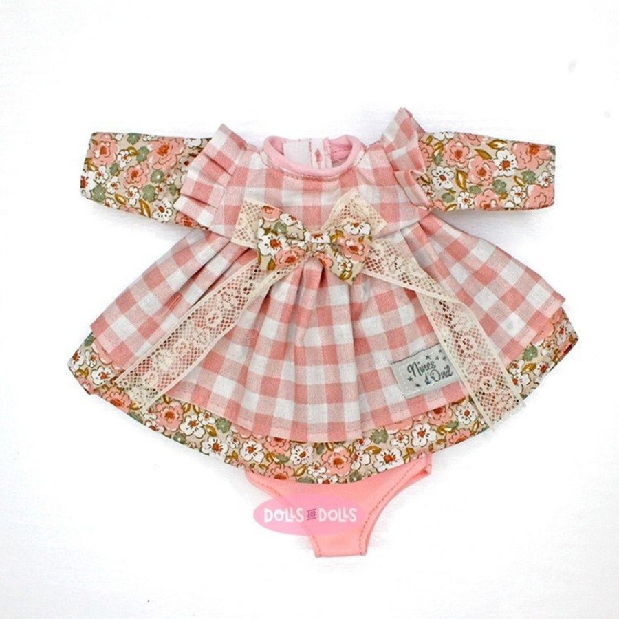 Accessories  Nines d'Onil | Clothes For Nines D'Onil Dolls 30 Cm - Mia - Plaid And Floral Dress