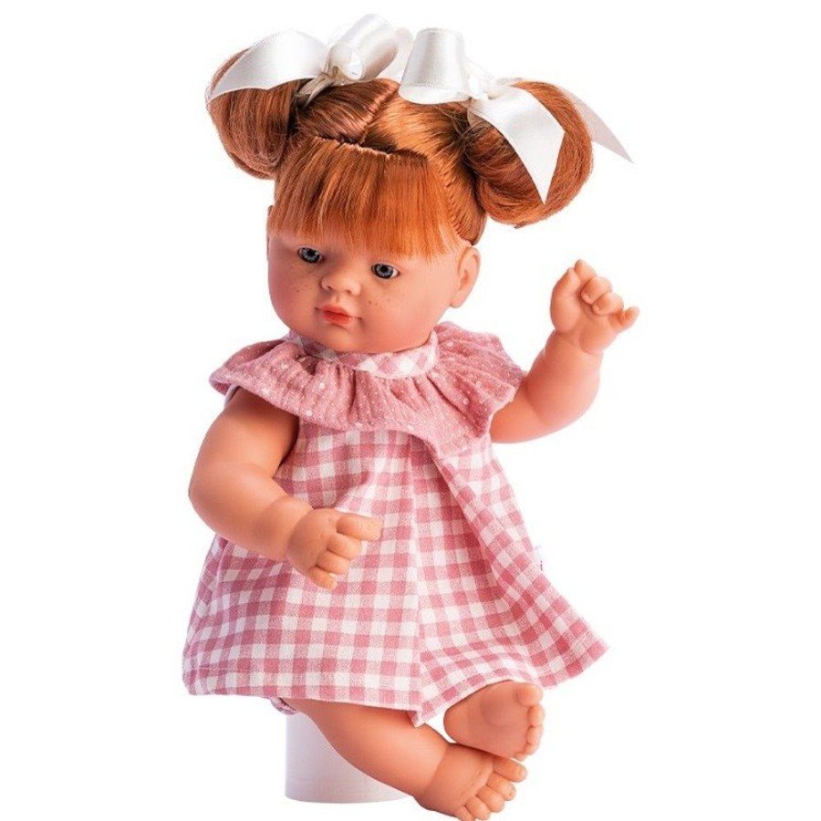 Dolls  Así | Asi Doll 36 Cm - Guille In Pink Plaid Dress With Pink Chiffon Collar