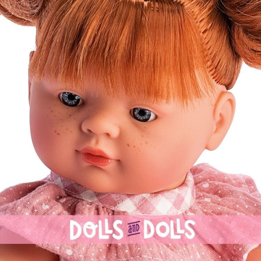 Dolls  Así | Asi Doll 36 Cm - Guille In Pink Plaid Dress With Pink Chiffon Collar