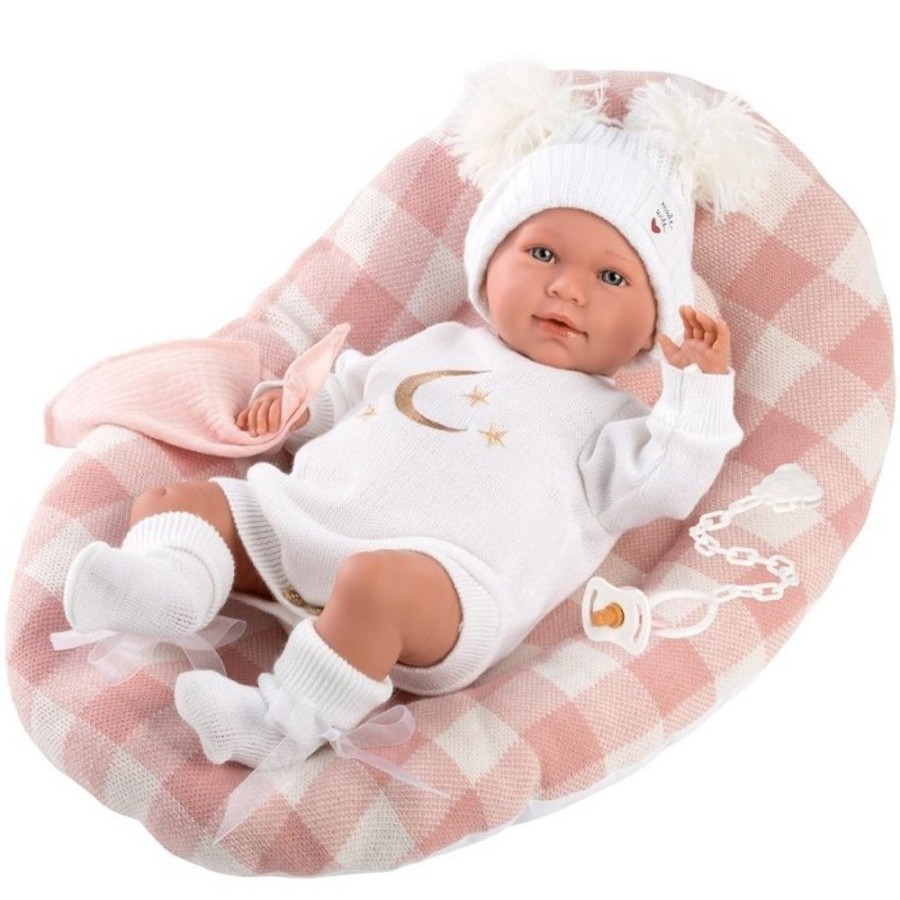 Dolls  Llorens | Llorens Doll 40 Cm - Newborn Mimi Crybaby With Moon Embroidery