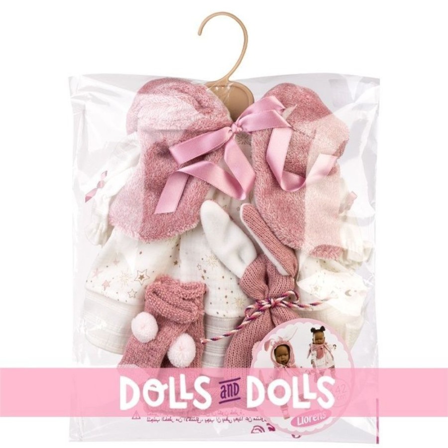 Accessories  Llorens | Clothes For Llorens Dolls 42 Cm - Star Dress And Bunny Hood, Socks And Dou-Dou