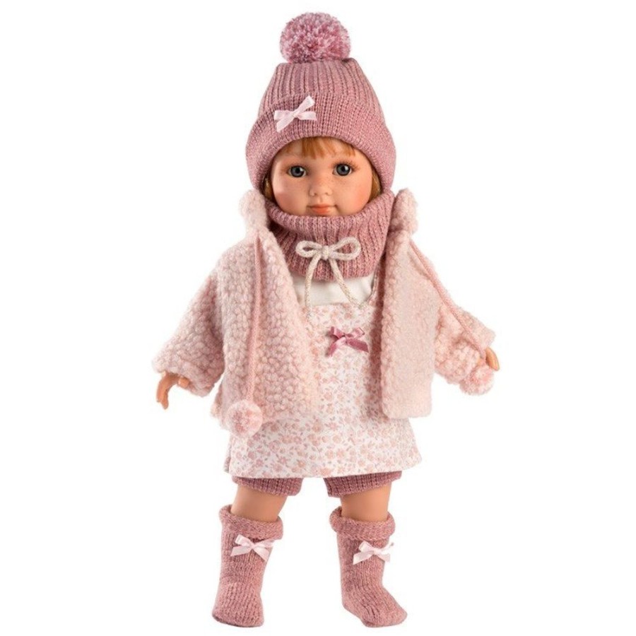 Dolls  Llorens | Llorens Doll 35 Cm - Nicole With Flower Overalls And Jacket