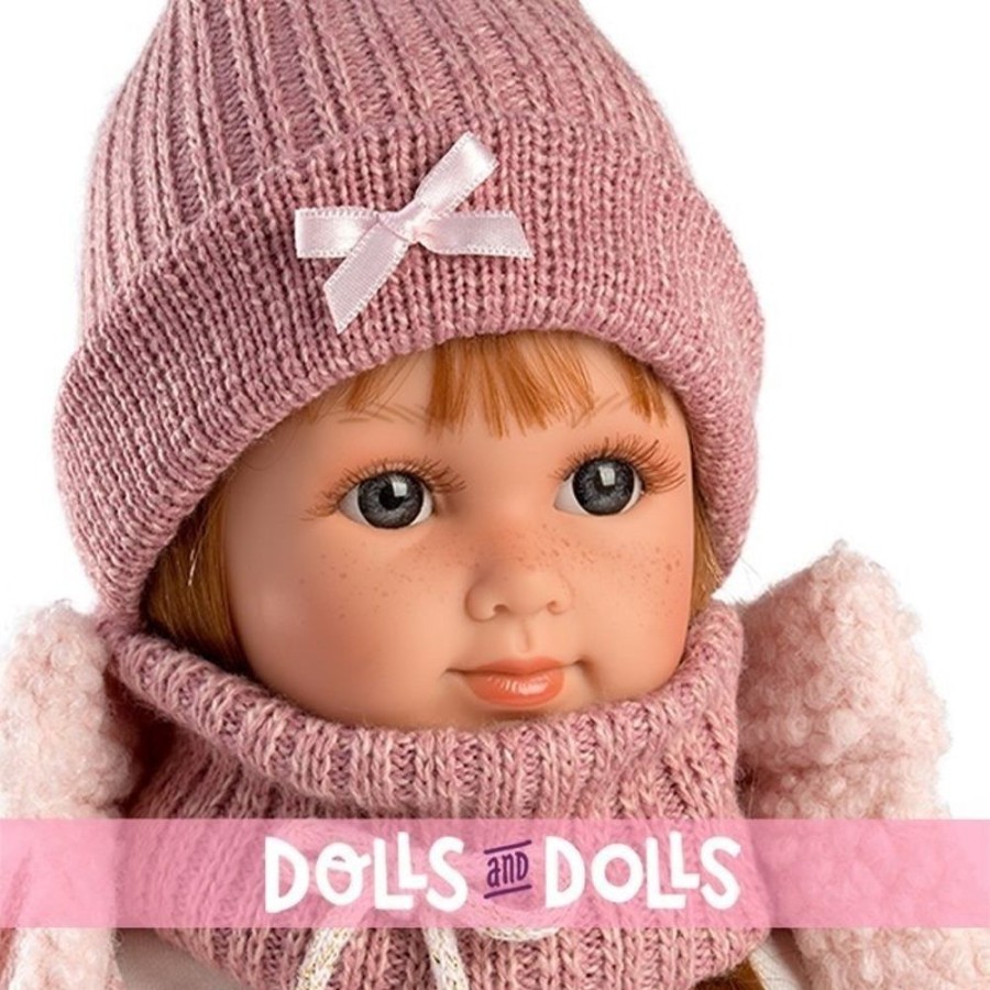 Dolls  Llorens | Llorens Doll 35 Cm - Nicole With Flower Overalls And Jacket