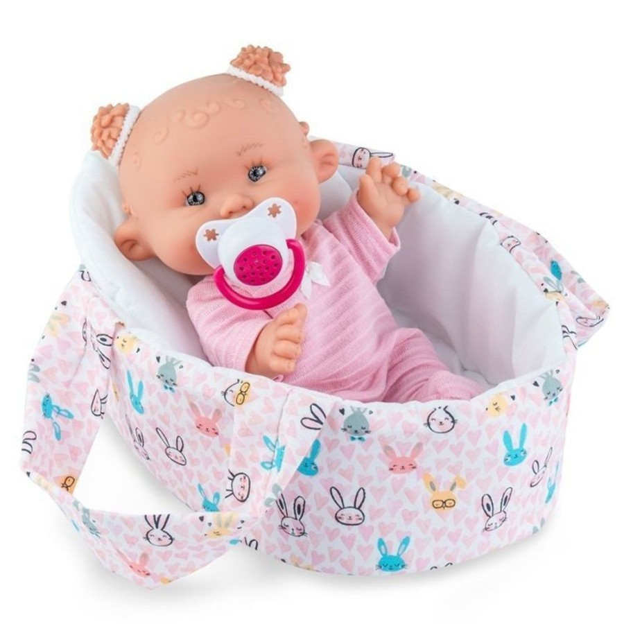 Dolls  Marina & Pau | Marina & Pau Doll 26 Cm - Nenotes Baby With Pink Carrycot