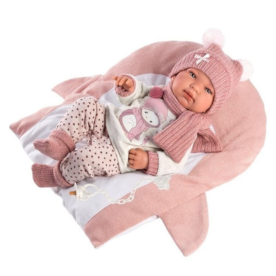 Dolls  Llorens | Llorens Doll 43 Cm - Newborn Tina With Penguin Cushion