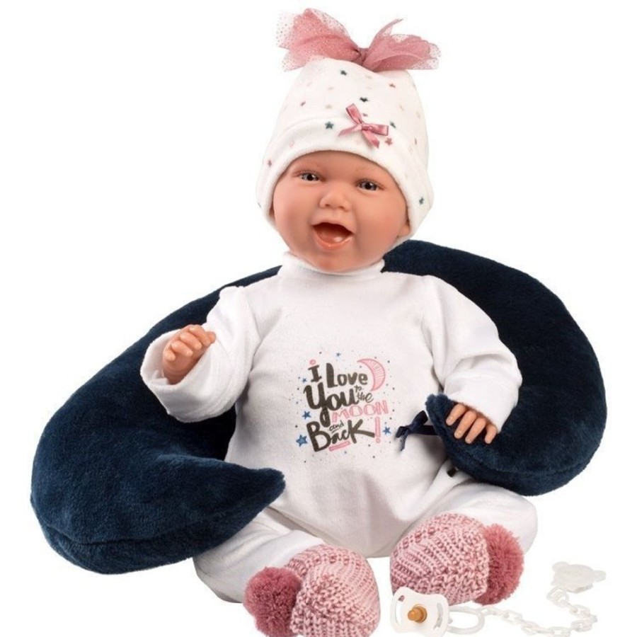 Dolls  Llorens | Llorens Doll 40 Cm - Newborn Mimi Smiles With Moon Cushion