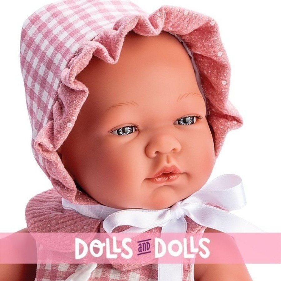 Dolls  Así | Asi Doll 43 Cm - Maria In Pink Plaid Dress With Pink Gauze Pololo And Collar