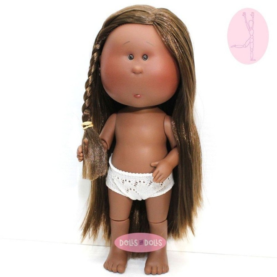 Dolls  Nines d'Onil | Nines D'Onil Doll 30 Cm - Mia Articulated - Mia Black With Straight Hair - Without Clothes