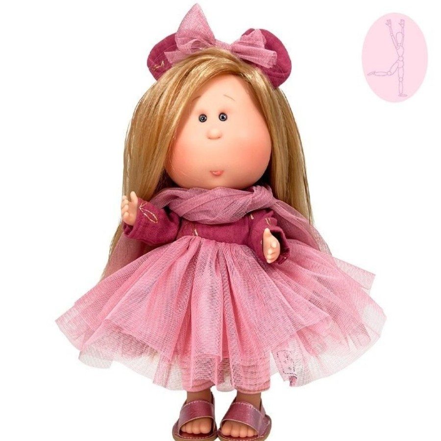 Dolls  Nines d'Onil | Nines D'Onil Doll 30 Cm - Mia Articulated - Blonde With Pink Tulle Dress