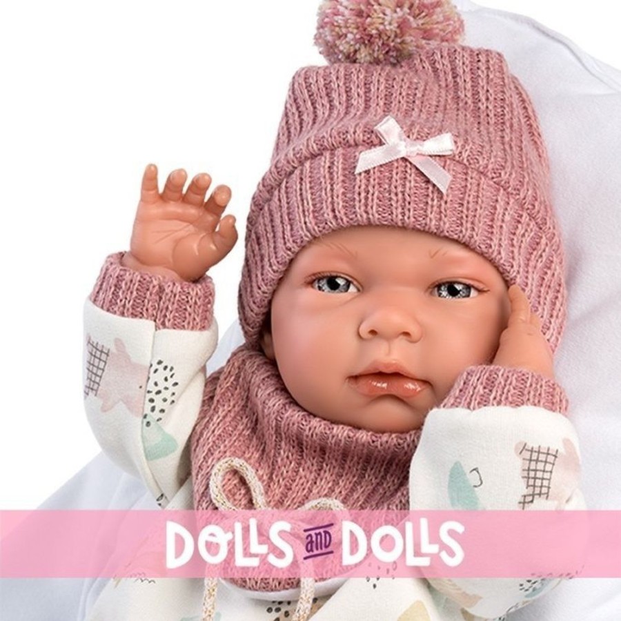 Dolls  Llorens | Llorens Doll 40 Cm - Nica Newborn With Changing Crib