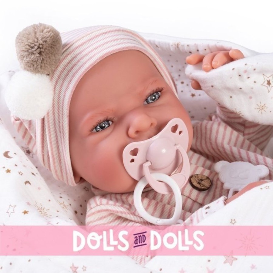 Dolls  Antonio Juan | Antonio Juan Doll 42 Cm - Newborn Lea Couple Little Stars Blanket