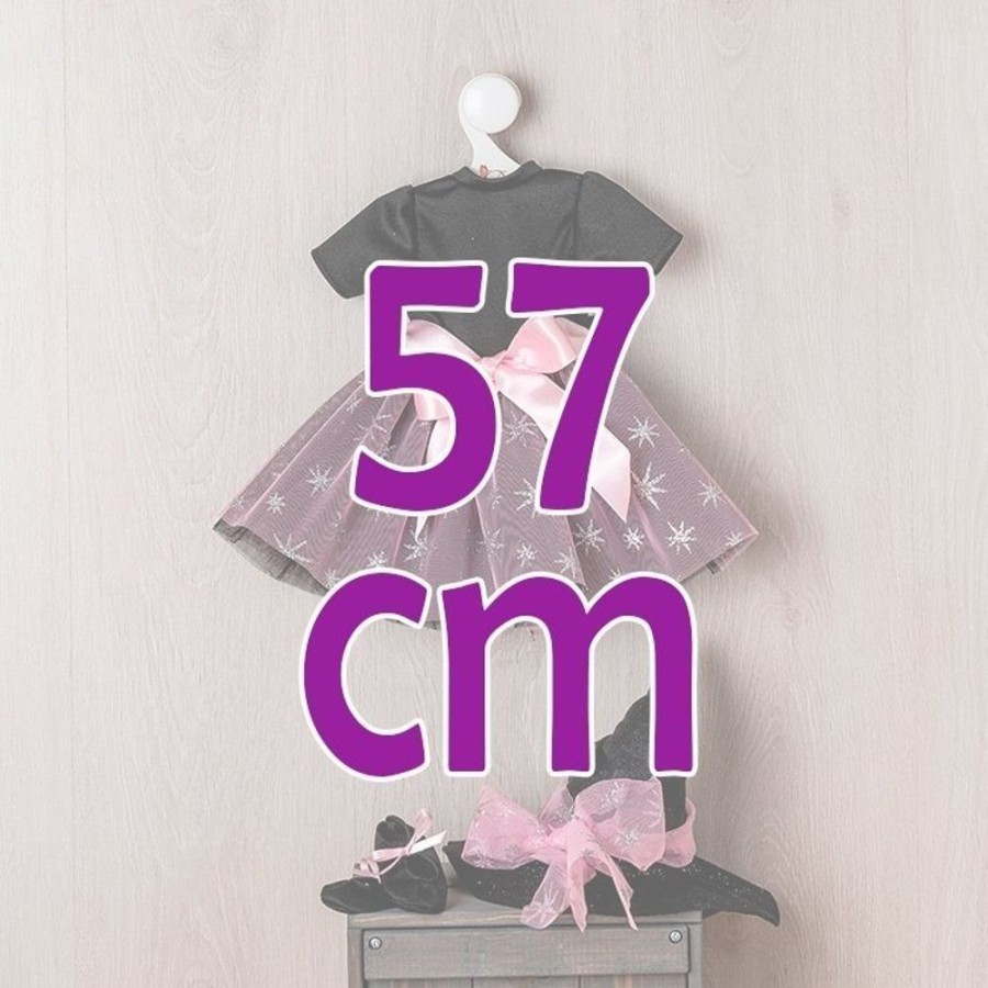 Accessories  Así | Outfit For Asi Doll 57 Cm - Witch Set With Pink Tulle With Silver Stars For Pepa Doll