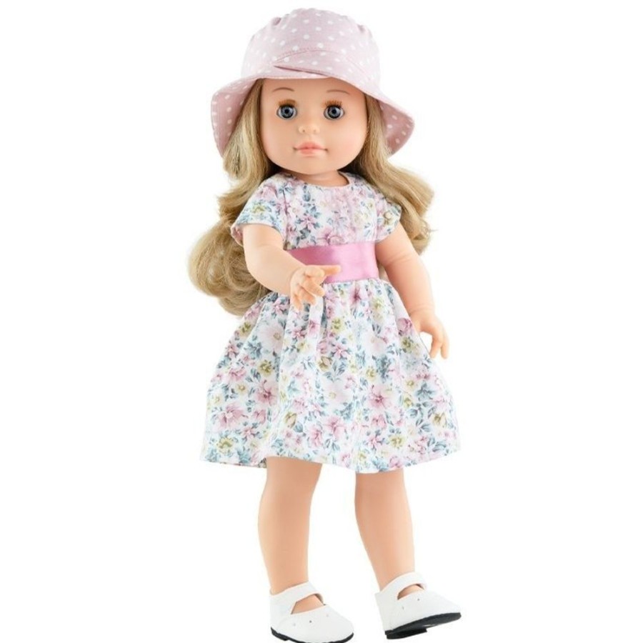 Dolls  Paola Reina | Paola Reina Doll 45 Cm - Soy Tu - Kechu With Flower Dress And Polka Dot Hat - Soy Tu - 45 Cm - Paola Reina