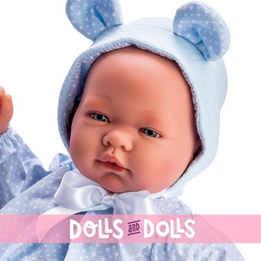 Dolls  Así | Asi Doll 43 Cm - Pablo In Blue Hearts Dress With Hat With Ears