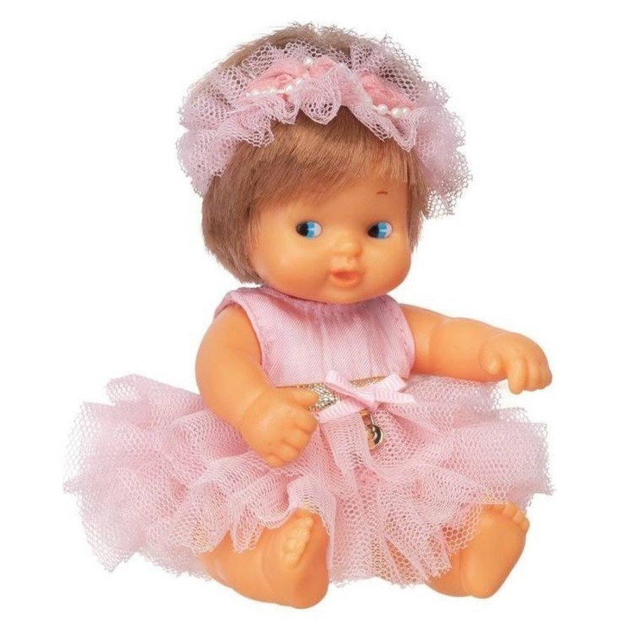 Dolls  Los Barriguitas | Barriguitas Classic Doll 15 Cm - Barriguitas Baby Ballet - Blonde Girl With Pink Dress