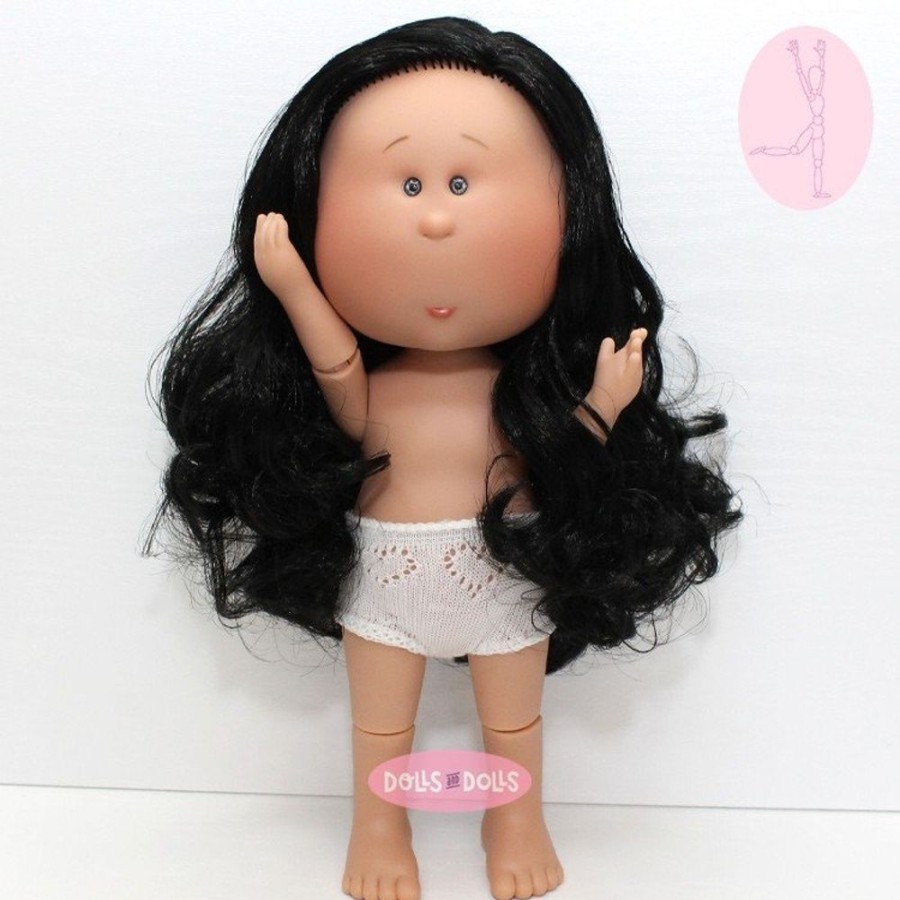 Dolls  Nines d'Onil | Nines D'Onil Doll 30 Cm - Mia Articulated - Mia With Black Wavy Hair - Without Clothes