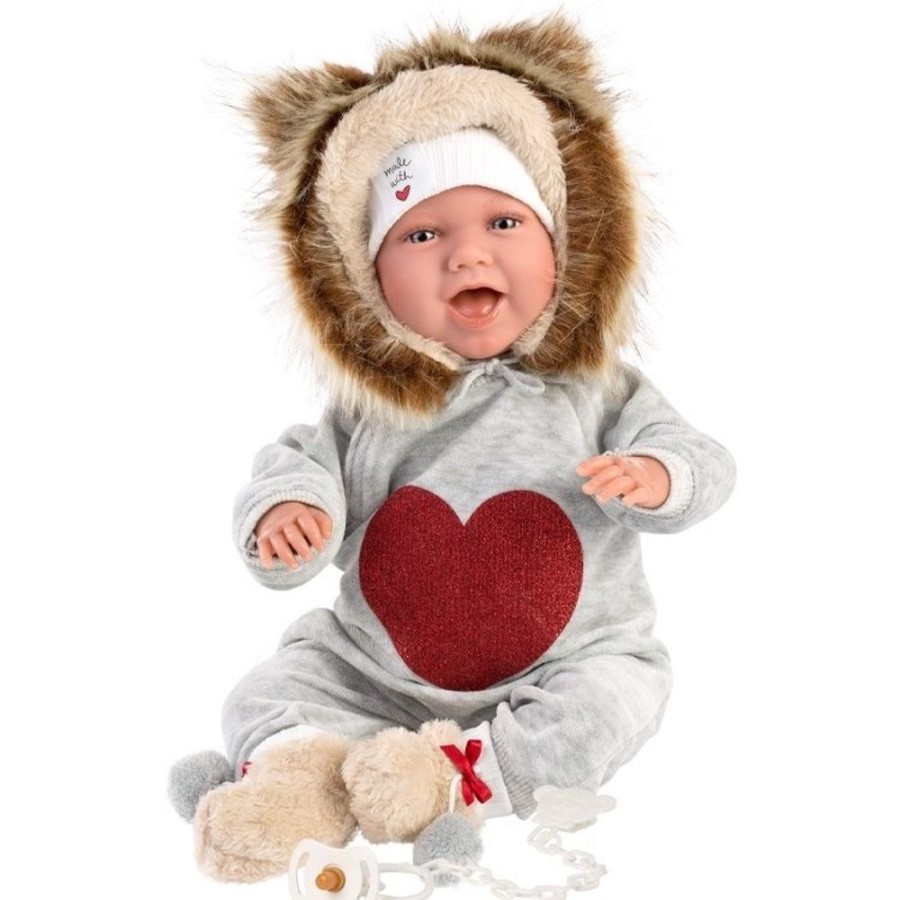 Dolls  Llorens | Llorens Doll 40 Cm - Newborn Mimi Smiles With Glitter Heart