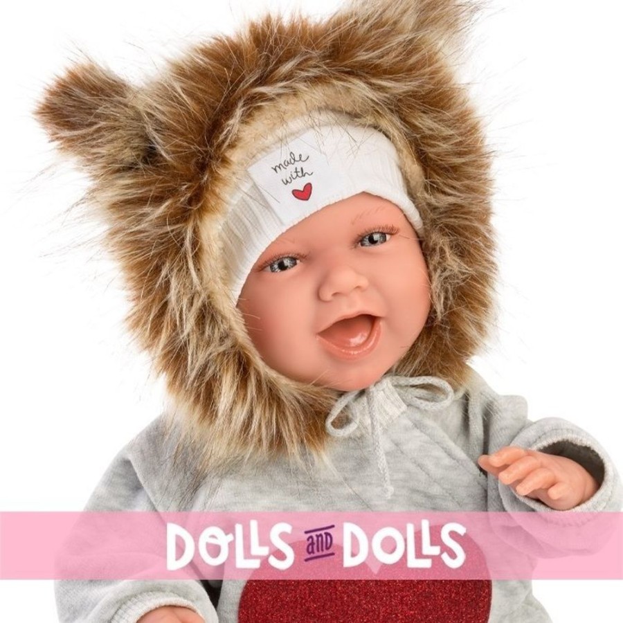 Dolls  Llorens | Llorens Doll 40 Cm - Newborn Mimi Smiles With Glitter Heart