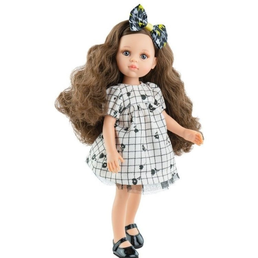 Dolls  Paola Reina | Paola Reina Doll 32 Cm - Las Amigas - Ana Belen With Black Floral Dress And Bow