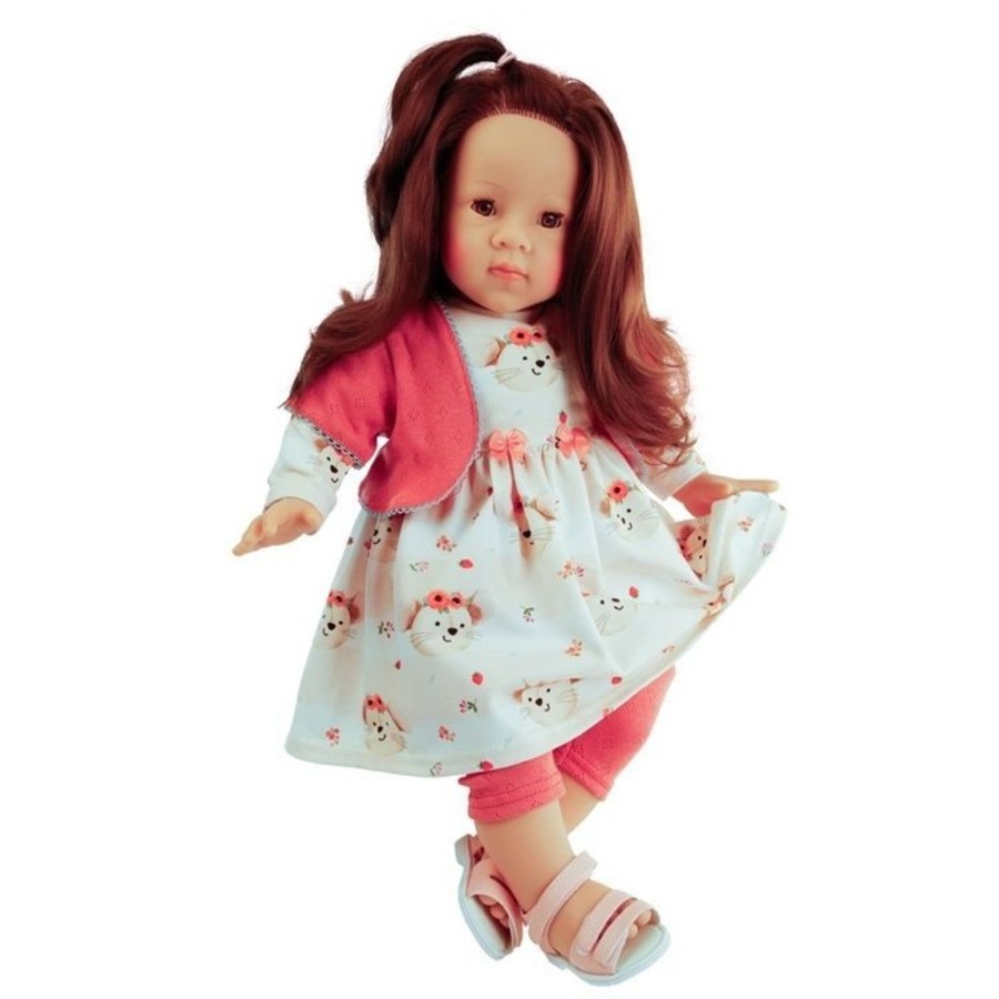 Dolls  Schildkröt | Schildkrot Doll 52 Cm - Elli Brunette In A Little Mouse Dress By Elisabeth Lindner