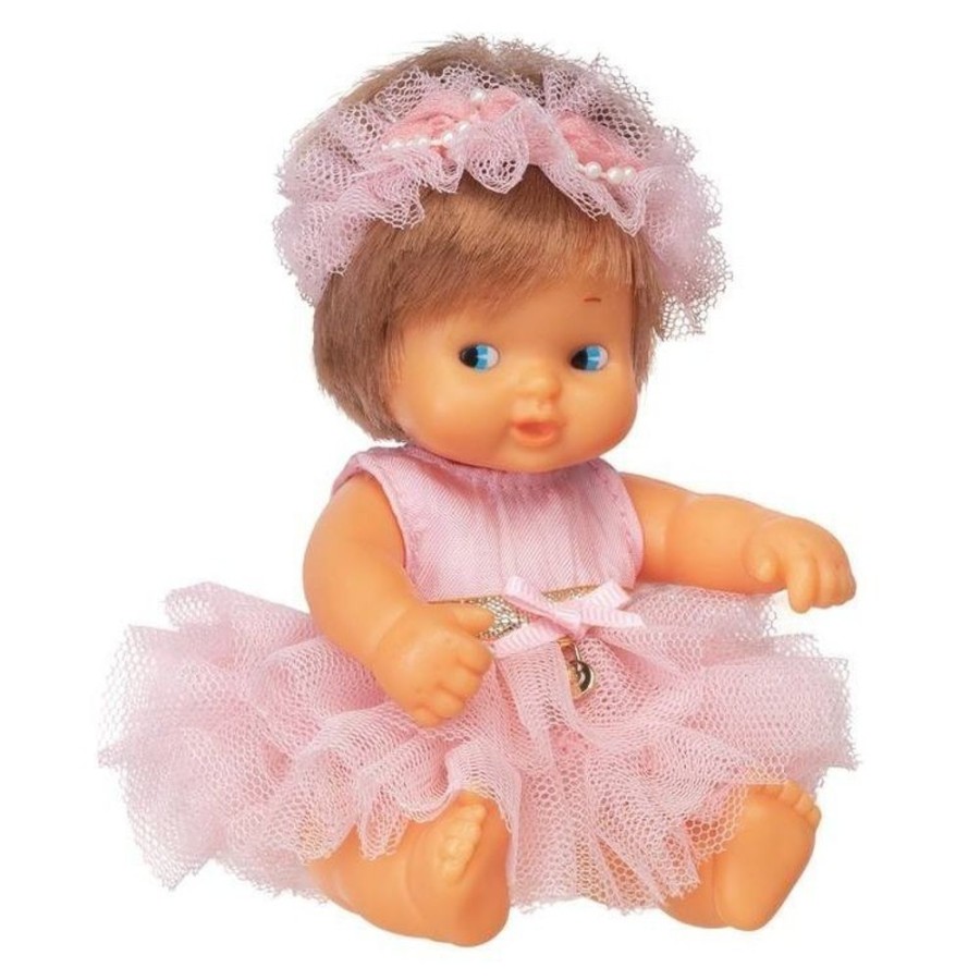 Dolls  Los Barriguitas | Barriguitas Classic Doll 15 Cm - Barriguitas Baby Ballet - Blonde Girl With Pink Dress