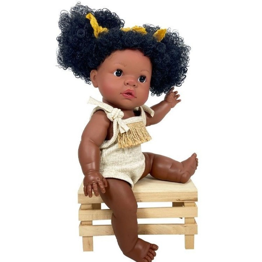 Dolls  Nines d'Onil | Nines D'Onil Doll 37 Cm - Joy Black Girl With Pigtails