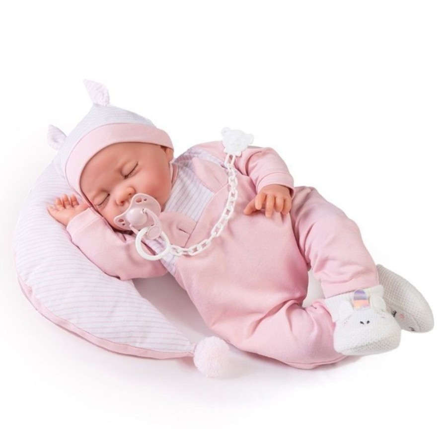 Dolls  Antonio Juan | Antonio Juan Doll 42 Cm - Sleeping Luna Newborn With Cushion And Unicorn Shoes